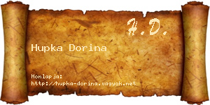 Hupka Dorina névjegykártya